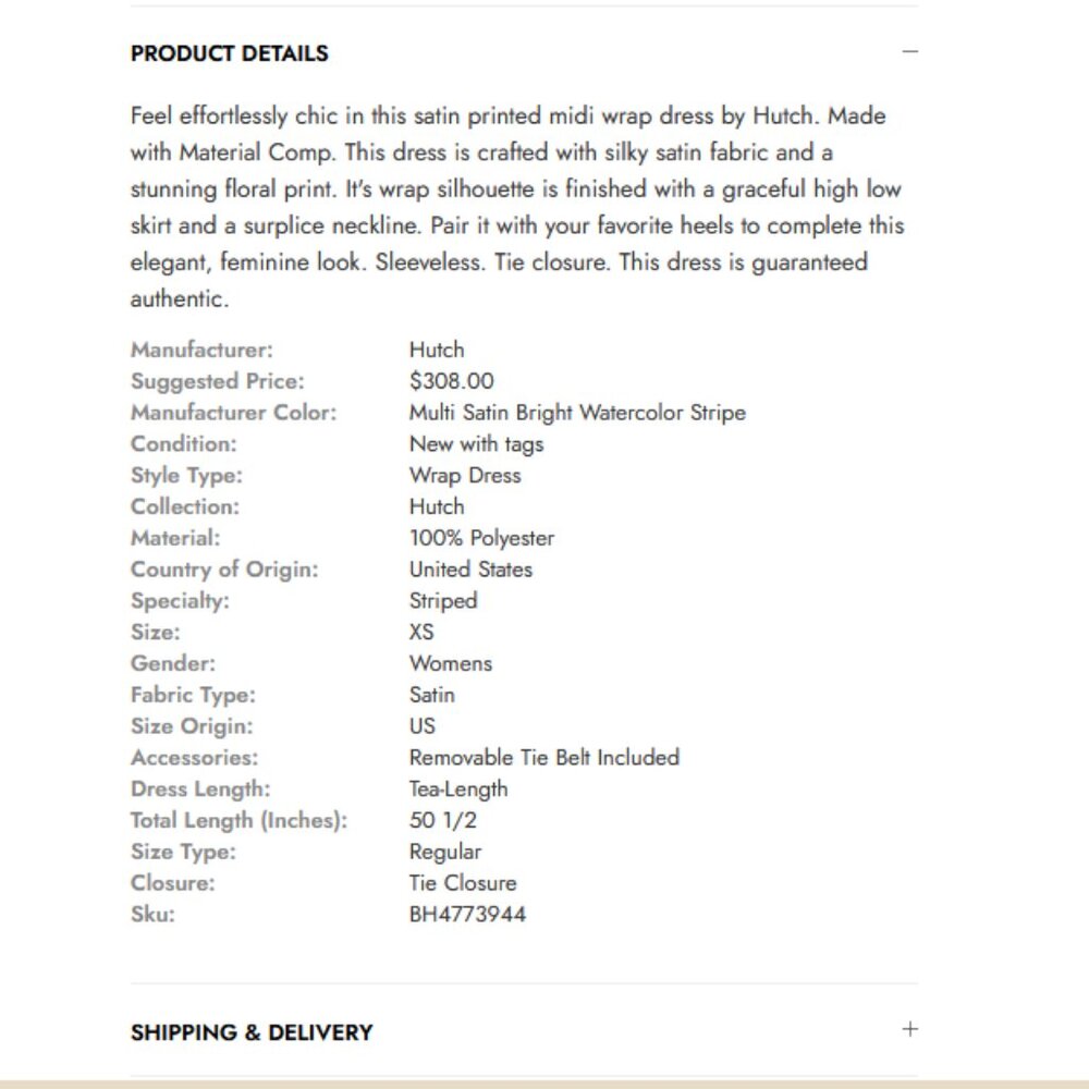 Hutch Satin Printed Sleeveless Midi Wrap Dress Bright Watercolor Stripe - Picture 7 of 8